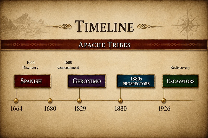 Timeline of the Lost Gold of Geronimo